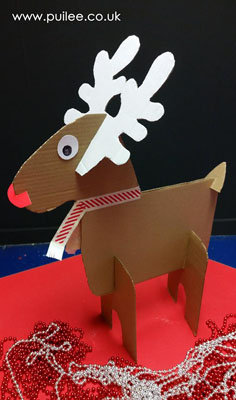 3D Flatpack Cardboard Christmas Reindeer